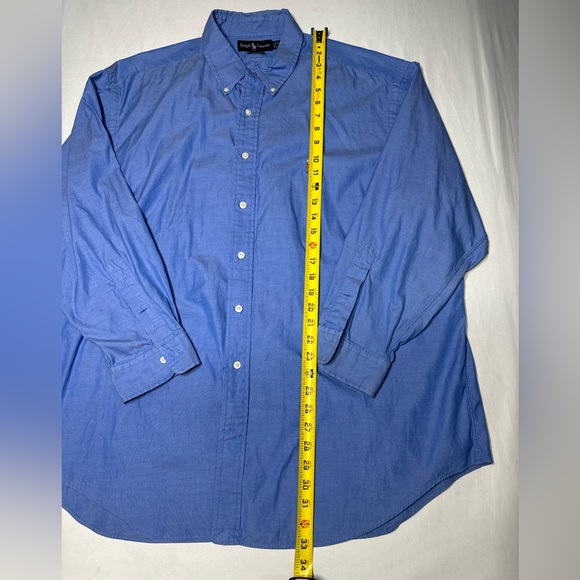 RALPH LAUREN Button Down Long Sleeve Oxford Yarmouth Shirt Blue‎ Adult 18-34 - Picture 6 of 6